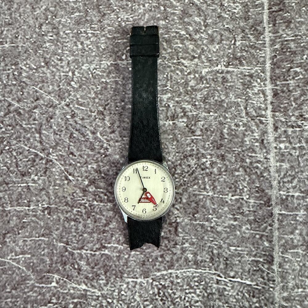 Men's Vintage 80's Timex Mercury Heinz Floating Ketchup Wrist Watch Works Runs